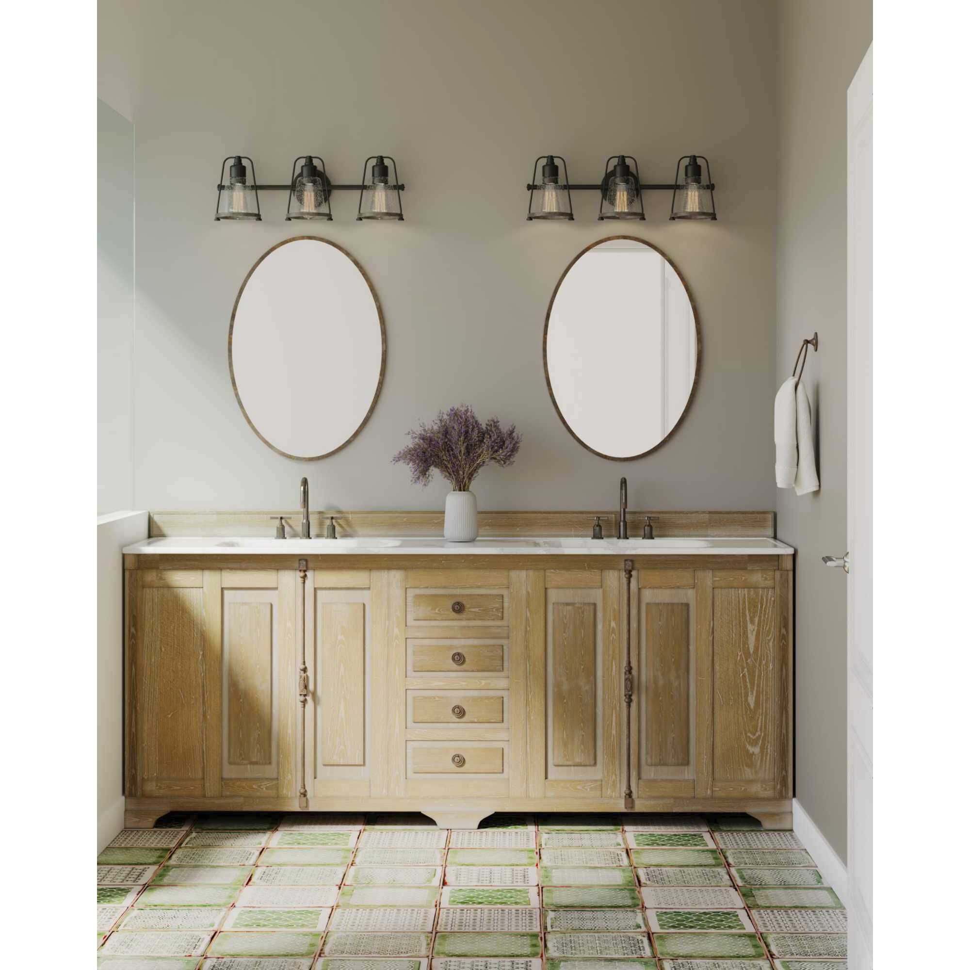Progress P300297 031 Conway 3 Light 24 inch Matte Black Bath Vanity Wall Light